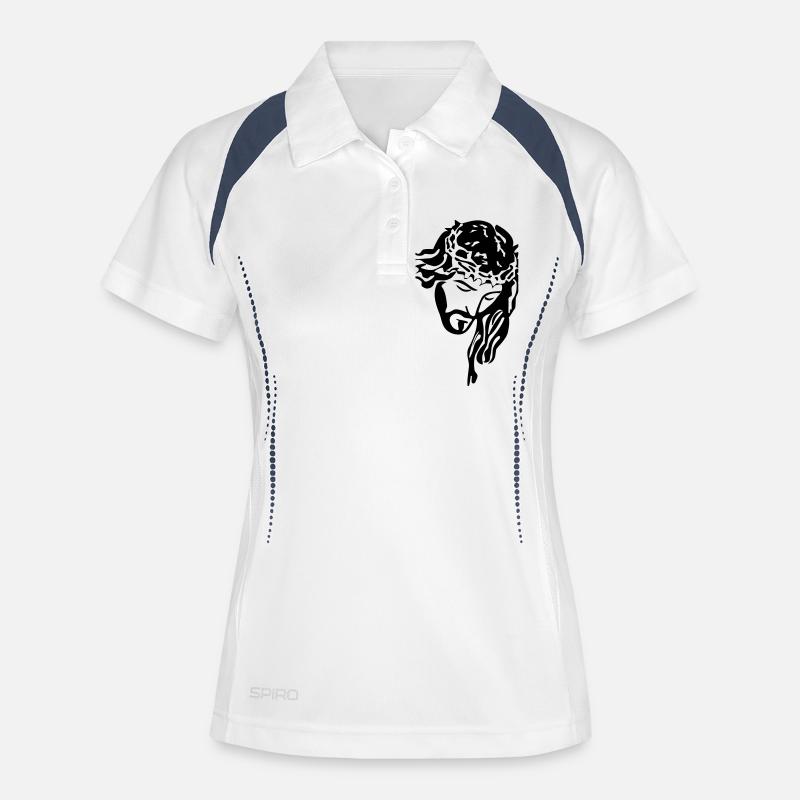 Jesus Christ - Women's Polo breathable - white/navy