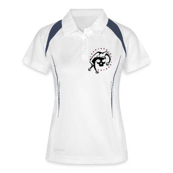 poker, skull, skull, joker - Women's Polo breathable - white/navy - Front