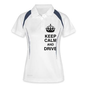 Conducteur Conduire Sport Voiture Athlète - Polo respirant Femme - blanc/marine - Devant