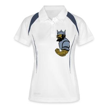 king_02 - Polo respirant Femme - blanc/marine - Devant
