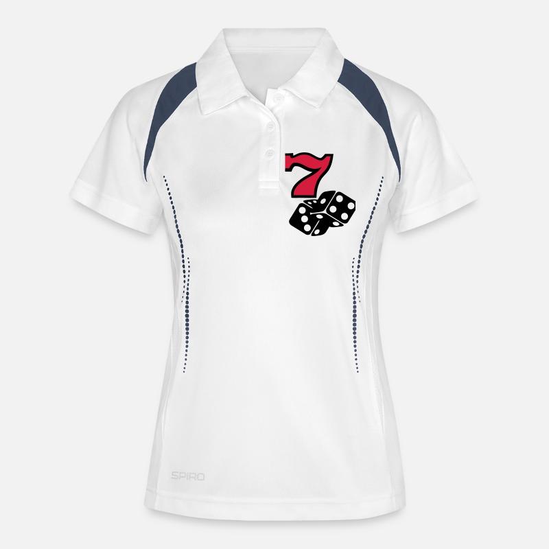 luckyseven - Women's Polo breathable - white/navy