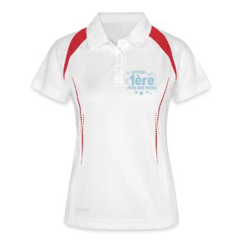 joyeuse première fête des pères - Polo respirant Femme - blanc/marine - Devant