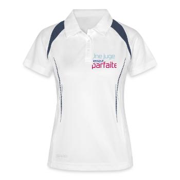Richter / Gerechtigkeit / Richterin / Judge / - Frauen Polo atmungsaktiv - Weiß/Navy - Vorne