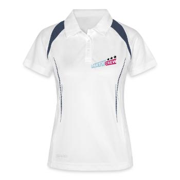 Party Crew Fun Sterne Feiern Team Freunde Mitglied - Frauen Polo atmungsaktiv - Weiß/Navy - Vorne