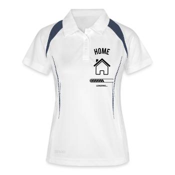 Home Loading - Frauen Polo atmungsaktiv - Weiß/Navy - Vorne
