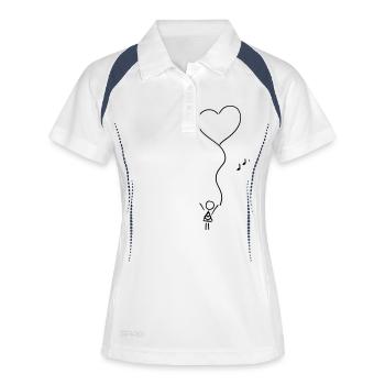 Fille et père - Polo respirant Femme - blanc/marine - Devant