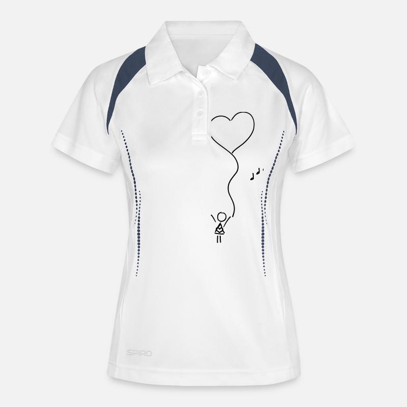 Fille et père - Polo respirant Femme - blanc/marine