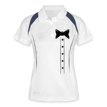 Costume d'affaires avec cravate - Polo respirant Femme - blanc/marine - Devant