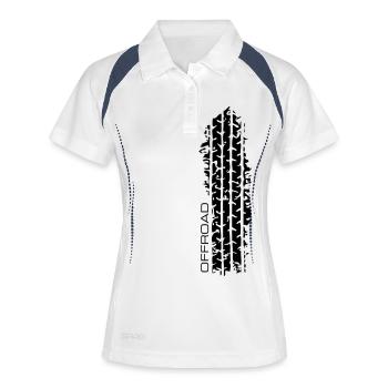 offroad sport - Frauen Polo atmungsaktiv - Weiß/Navy - Vorne