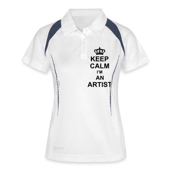 keep calm I'm an artist kg10 - Frauen Polo atmungsaktiv - Weiß/Navy - Vorne