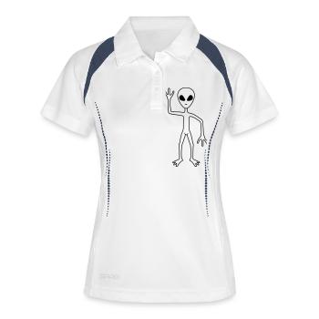 Bienvenue Alien waves friendly - Polo respirant Femme - blanc/marine - Devant