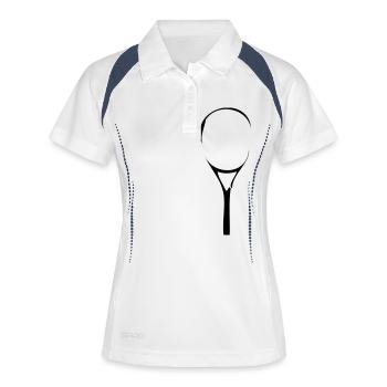 tennisschlaeger - Frauen Polo atmungsaktiv - Weiß/Navy - Vorne