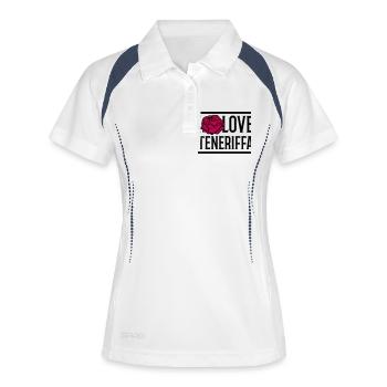 i love teneriffa - Frauen Polo atmungsaktiv - Weiß/Navy - Vorne