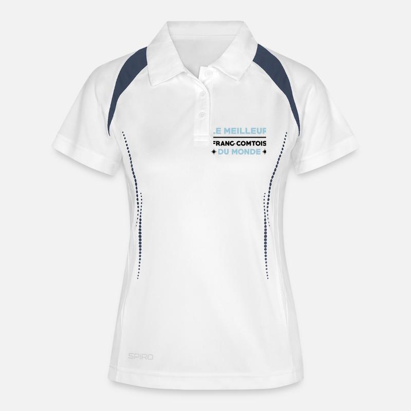 Franche-comté / Franc-Comtois / Franc-Comtoise - Polo respirant Femme - blanc/marine