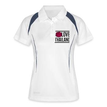 i love thailand - Frauen Polo atmungsaktiv - Weiß/Navy - Vorne