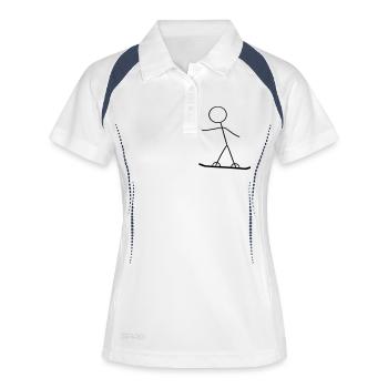 Strokesman Snowboarding - Frauen Polo atmungsaktiv - Weiß/Navy - Vorne
