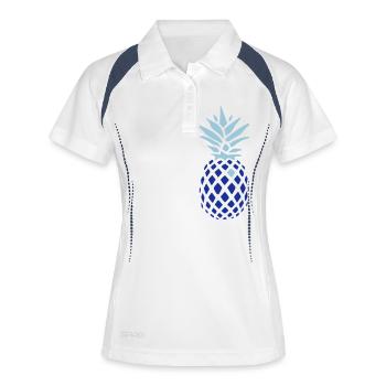 Ananas mit Herz - Frauen Polo atmungsaktiv - Weiß/Navy - Vorne