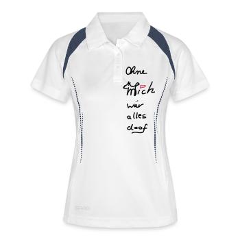 Ohne Hund wär alles voll doof... - Frauen Polo atmungsaktiv - Weiß/Navy - Vorne
