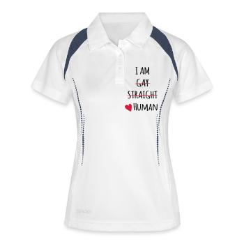 I am Human - Women's Polo breathable - white/navy - Front