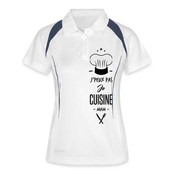 je cuisine - Polo respirant Femme - blanc/marine - Devant