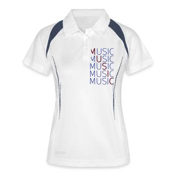 MUSIC - Frauen Polo atmungsaktiv - Weiß/Navy - Vorne