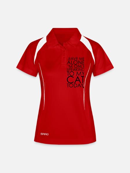 Leave me Alone, I'm only speaking to my cat today. - Women's Polo breathable - white/navy
