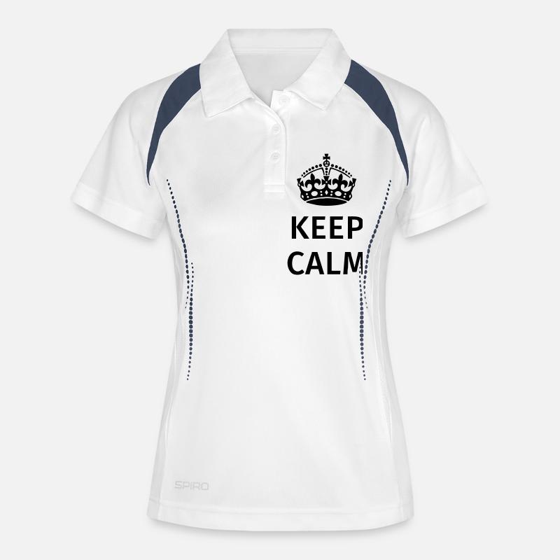 Keep Calm - Polo respirant Femme - blanc/marine