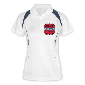 Bester opa limited edition - Polo respirant Femme - blanc/marine - Devant