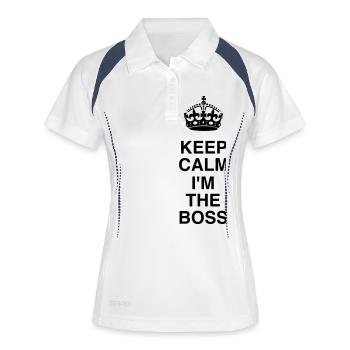 Manager / Chef / Arbeit / Job - Frauen Polo atmungsaktiv - Weiß/Navy - Vorne
