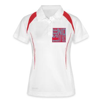 to act my age - Women's Polo breathable - white/navy - Front
