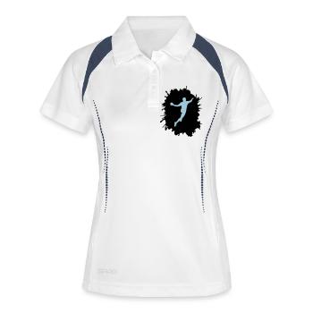 Éclaboussures de handball - Polo respirant Femme - blanc/marine - Devant