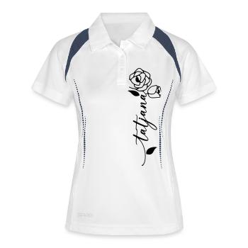 Tatjana Nom Prénom Nom Fleur - Polo respirant Femme - blanc/marine - Devant