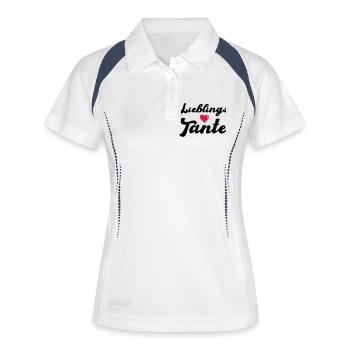 Tante préférée - Polo respirant Femme - blanc/marine - Devant