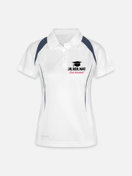 Doktor - Frauen Polo atmungsaktiv - Weiß/Navy