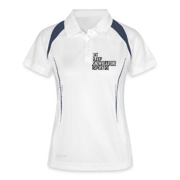 eat sleep snowboarding - Women's Polo breathable - white/navy - Front