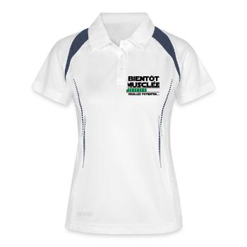 bientôt musclée - Polo respirant Femme - blanc/marine - Devant