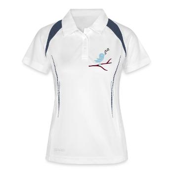 vogel_1_f3 - Polo respirant Femme - blanc/marine - Devant