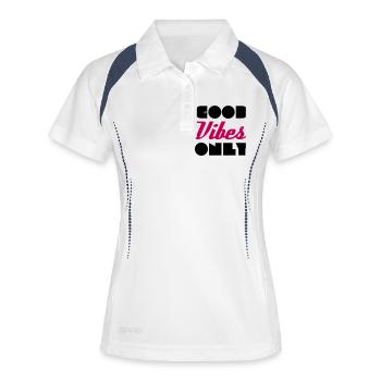 Good Vibes - Polo respirant Femme - blanc/marine - Devant