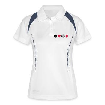 Poker - Polo respirant Femme - blanc/marine - Devant