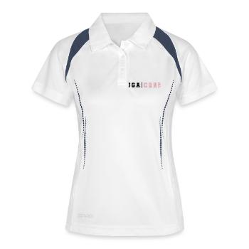 JGA Crew Junggesellenabschied - Frauen Polo atmungsaktiv - Weiß/Navy - Vorne