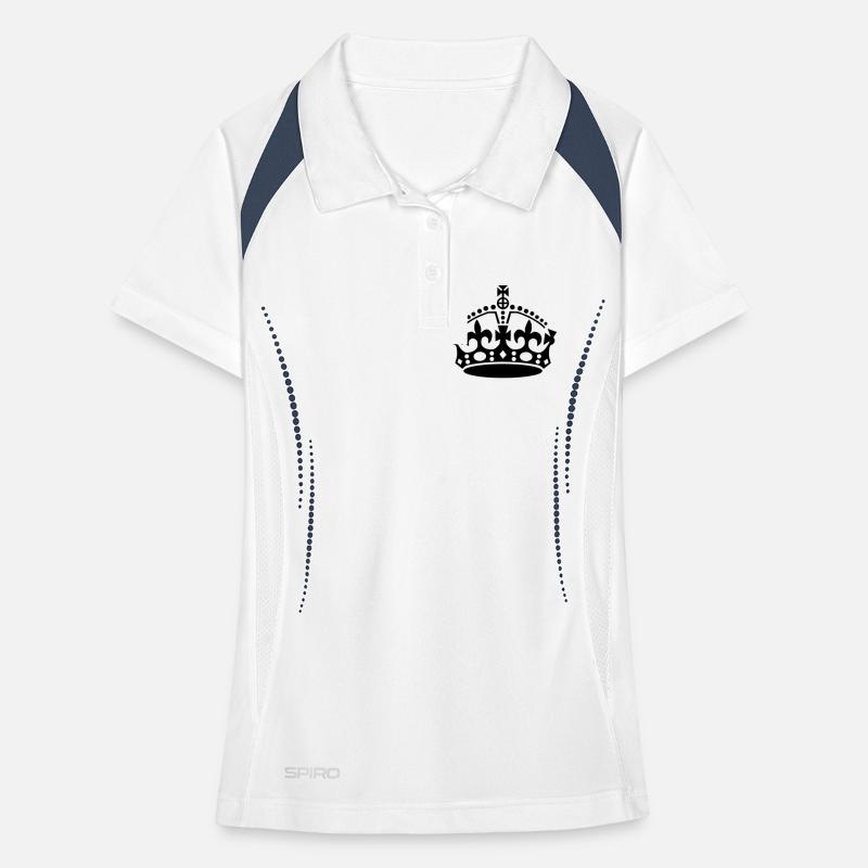 keep calm and carry on crown vector Women's Polo breathable