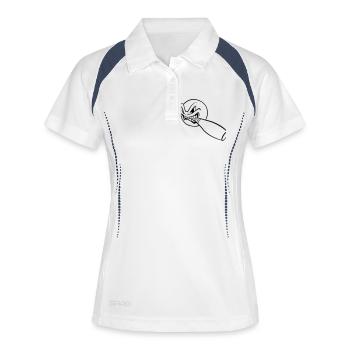 Kegelkugel - Frauen Polo atmungsaktiv - Weiß/Navy - Vorne