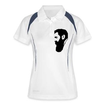 Theodor Herzl / Israel - Frauen Polo atmungsaktiv - Weiß/Navy - Vorne