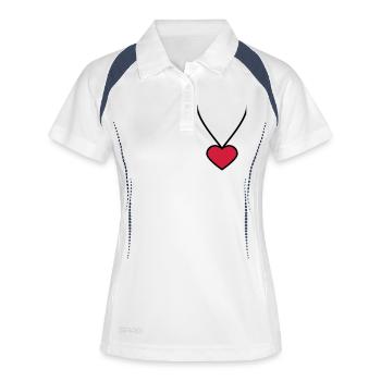 necklace_heart_2c - Women's Polo breathable - white/navy - Front
