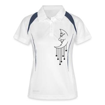 Moon Star - mond (1c) - Frauen Polo atmungsaktiv - Weiß/Navy - Vorne