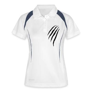 claws - Frauen Polo atmungsaktiv - Weiß/Navy - Vorne