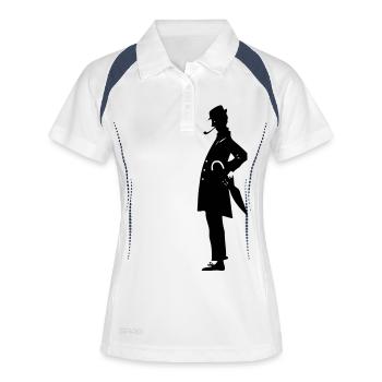 mon oncle jacques tati - Polo respirant Femme - blanc/marine - Devant