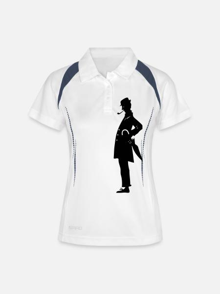 mon oncle jacques tati - Polo respirant Femme - blanc/marine