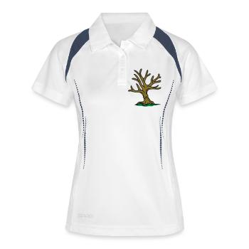 autumn tree winter bonsai tree without leaves - Women's Polo breathable - white/navy - Front