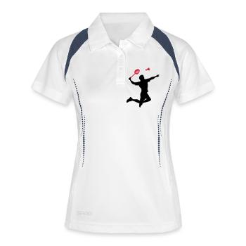 Badminton - Frauen Polo atmungsaktiv - Weiß/Navy - Vorne